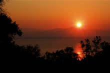 Dawn over Corfu, from the terrace